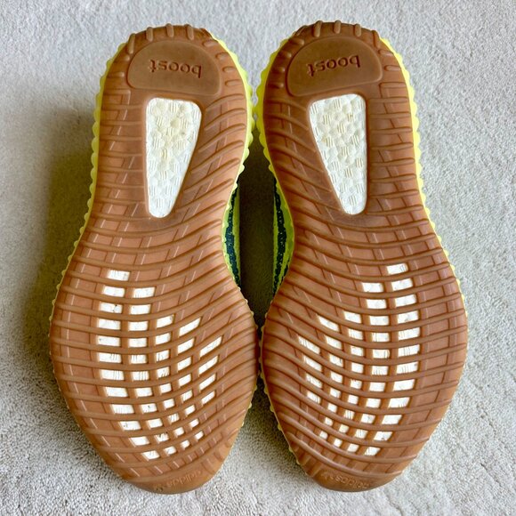 RARE Authentic YEEZY BOOST 350 V2 ‘SEMI FROZEN YELLOW’ B37572 SNEAKERS Size 9 US - Picture 9 of 10